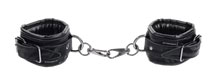 Sportsheets Velvet Noir Handcuffs Adjustable Cuff Restraints in Black Leather with Hematite Hardware, Adjustable for Wrist up to 24 cm > Bondage Gear > Restraints