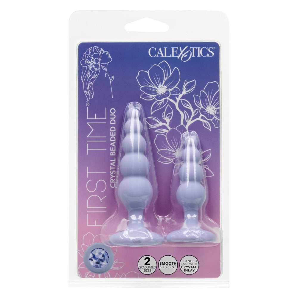First Time Crystal Beaded Duo (Purple) – Beginner Beaded Anal Probe Set > Anal Range > Anal Beads