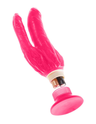 Wall Bangers Double Penetrator Vibrating Suction Cup Toy VIBRATORS-RABBIT