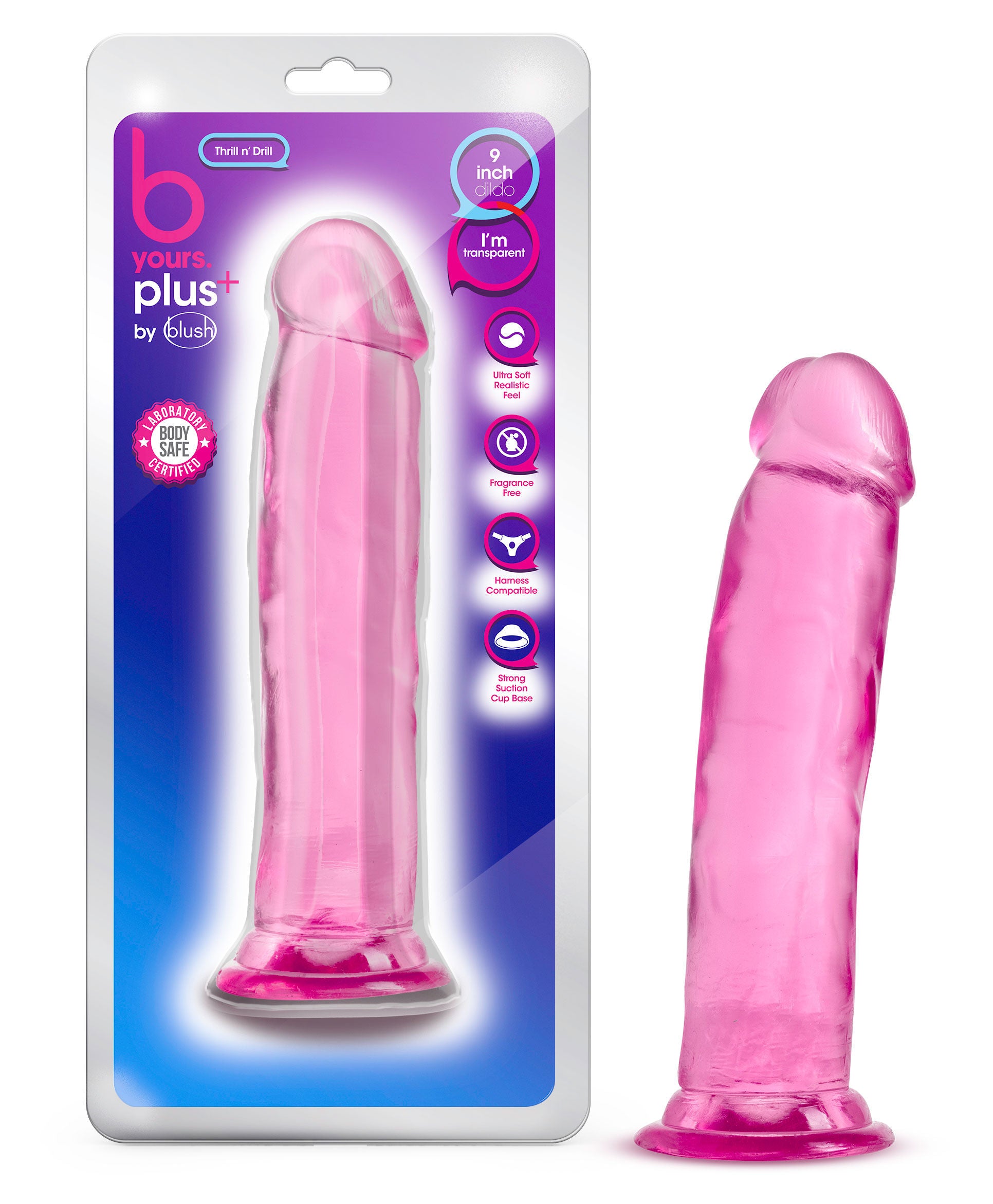 B Yours Plus Thill N Drill (Pink) – Soft Realistic Dildo Dildos & Dongs