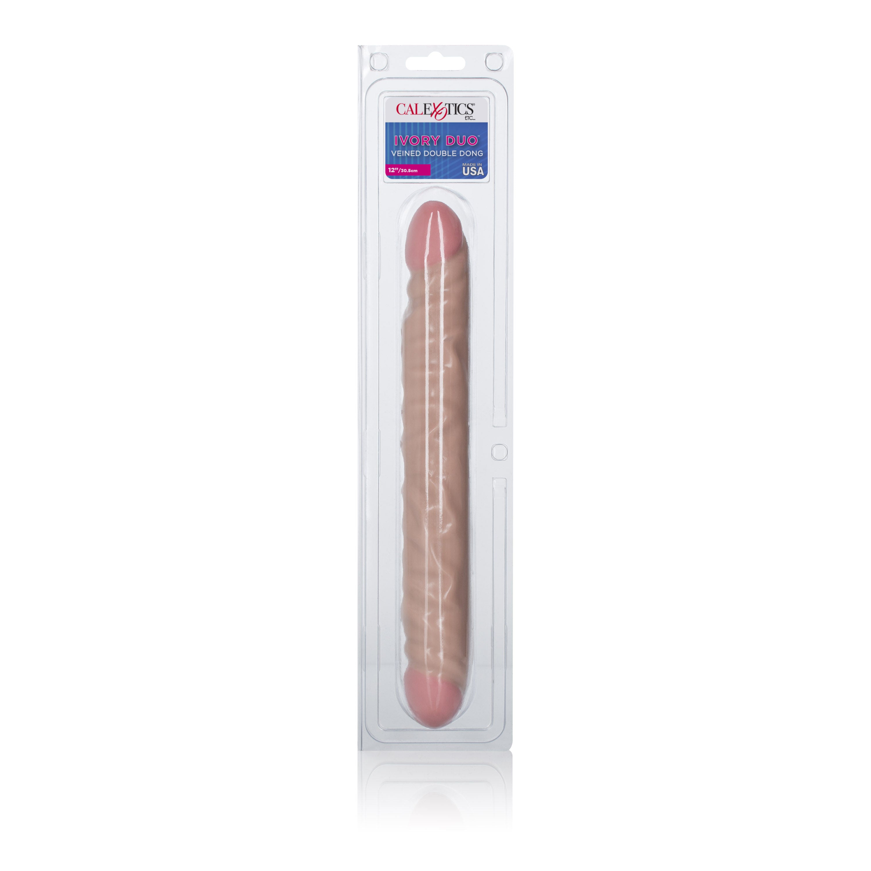 CalExotics Ivory Duo 12 Inches Veined Double Dong – Large Dildo Beige Dongs Big