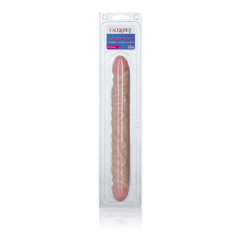 CalExotics Ivory Duo 12 Inches Veined Double Dong – Large Dildo Beige Dongs Big