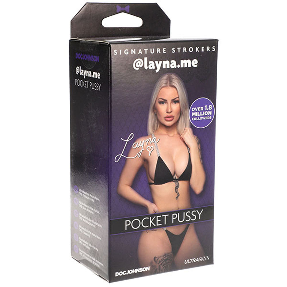 Signature Ultraskyn Pocket Pussy Stroker Featuring Layna Me Beige Strokers - Celebrity