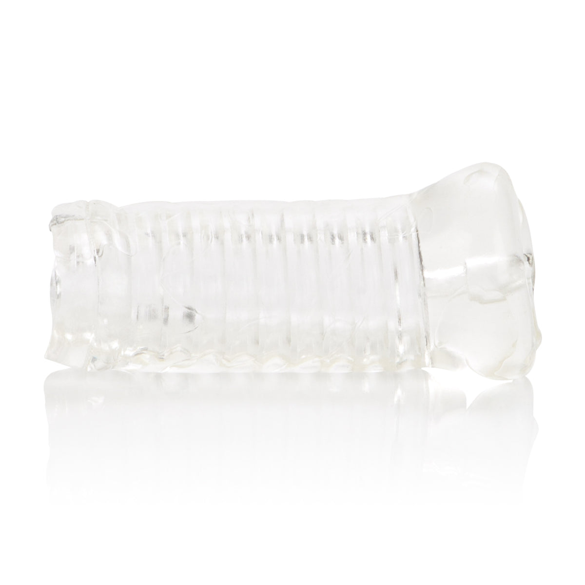 Basic Essentials Soft TPR Pussy Masturbator with Ribbed Shaft – Textured Male Masturbator > Sex Toys For Men > Masturbators > Manual