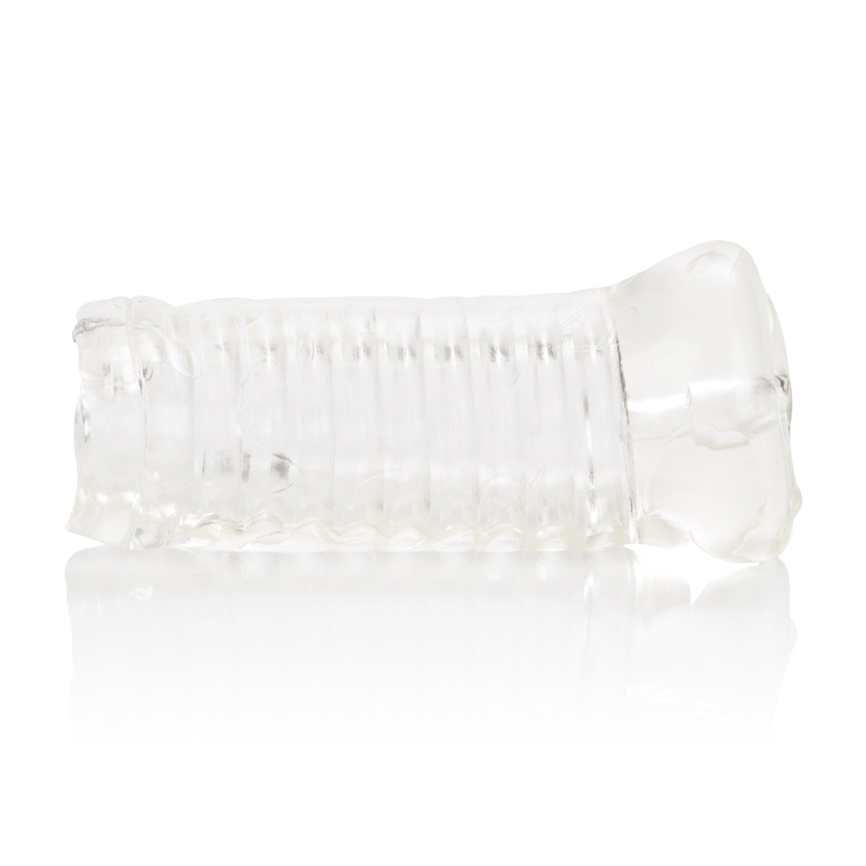 Basic Essentials Soft TPR Pussy Masturbator with Ribbed Shaft – Textured Male Masturbator > Sex Toys For Men > Masturbators > Manual