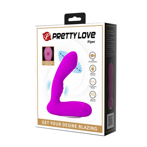 Pretty Love Piper Purple Double-Side Pulsation Prostate Vibrator Prostate Tools