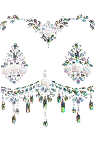 Siren Adhesive Clear Body Jewels Sticker for Costume Wear Clear Body Jewelry (Non Piercing)