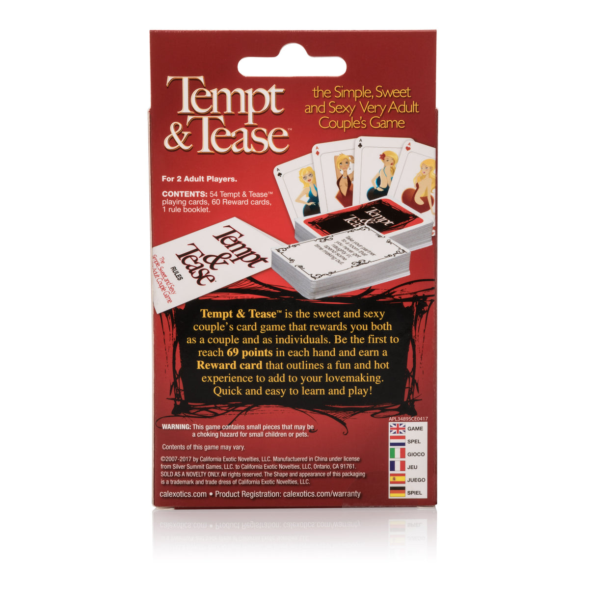 CalExotics Tempt and Tease Card Game – 54 Cards Adult Couples Game > Novelties > Card Games