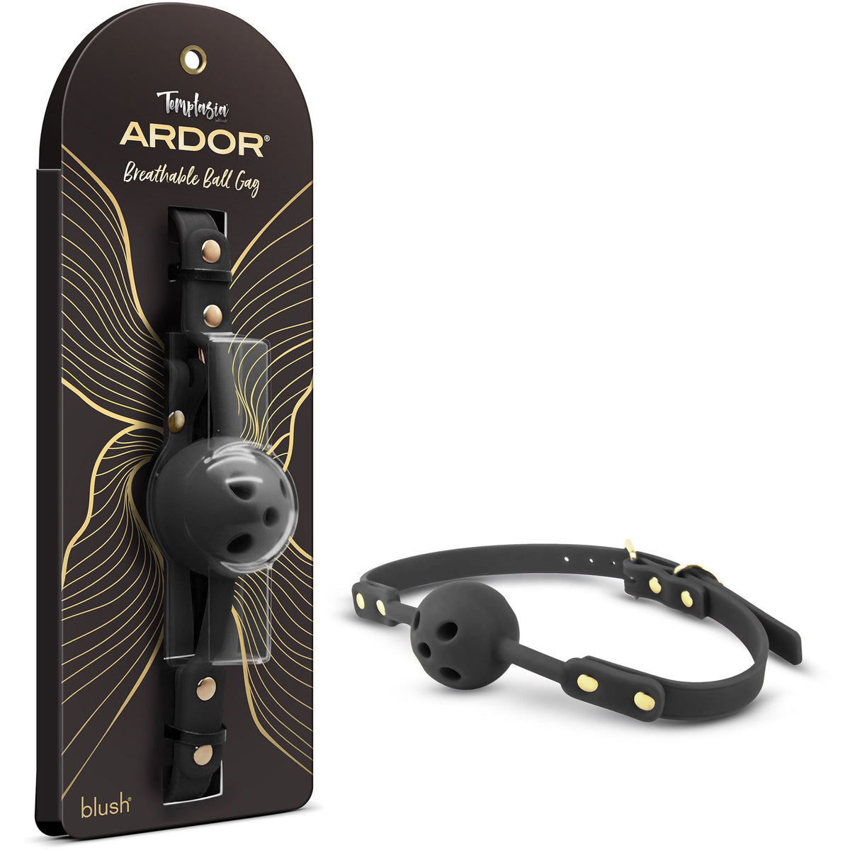 Temptasia Ardor – Breathable Silicone Ball Gag -Black > Bondage Gear > Gags and Bits