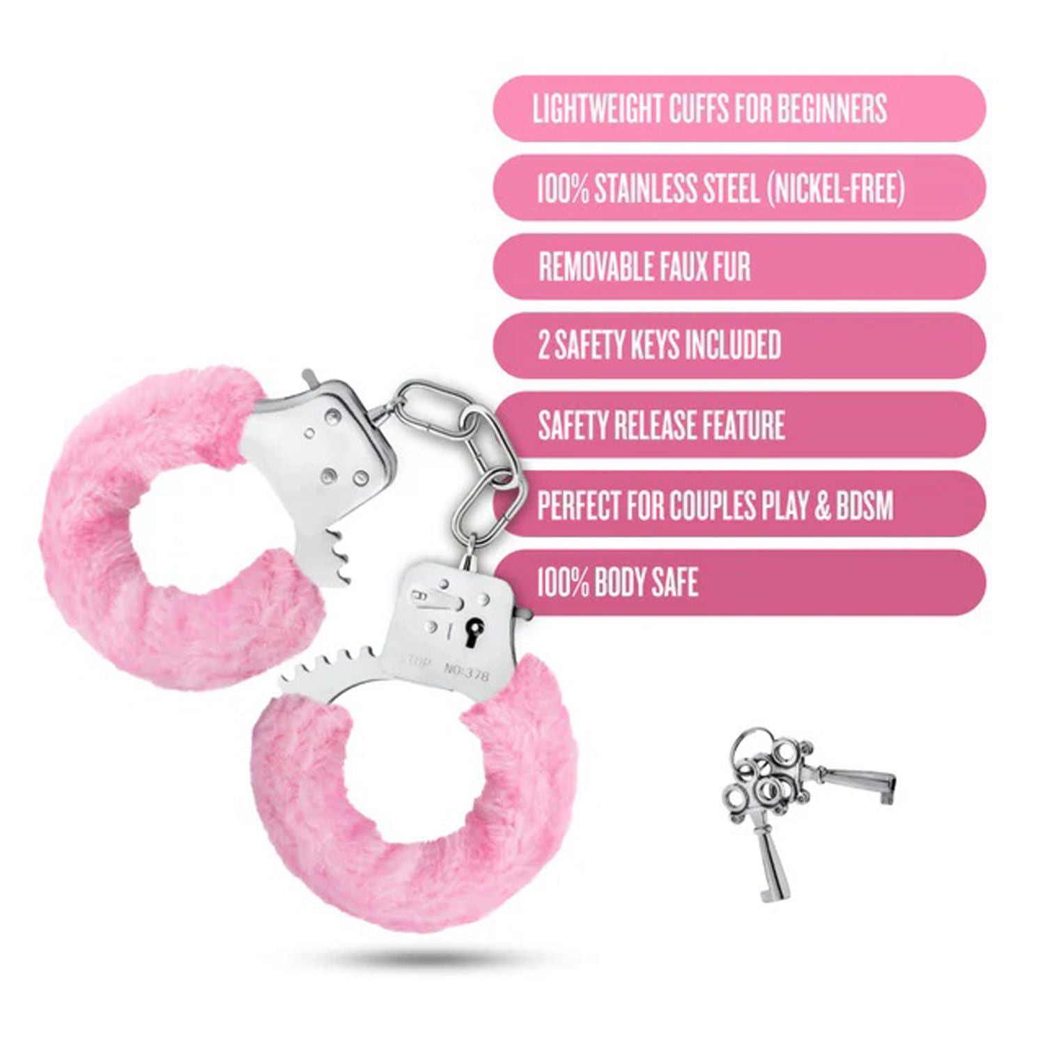 Temptasia Beginner Pink Cuffs Adjustable Bondage Handcuffs Secondary image