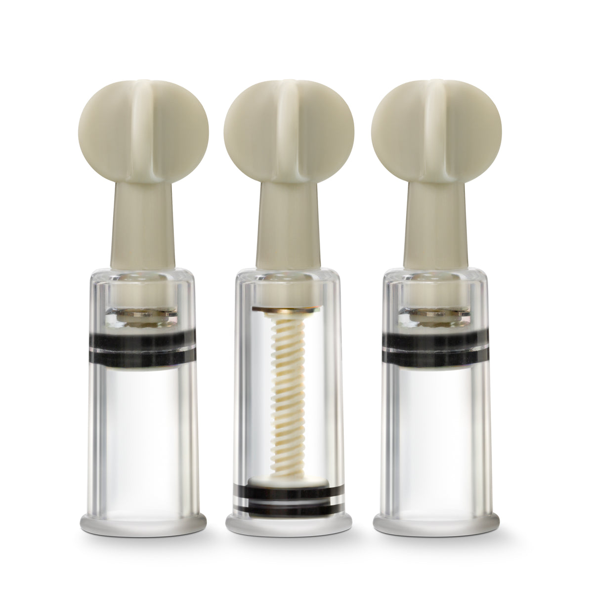 Temptasia Nipple and Clit Twist Suckers 3 Piece Set > Sex Toys > Nipple Suckers Main image