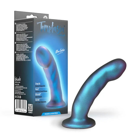 Temptasia Rebellion Blue Peg Dildo for Strap-On Play and G-Spot DONGS