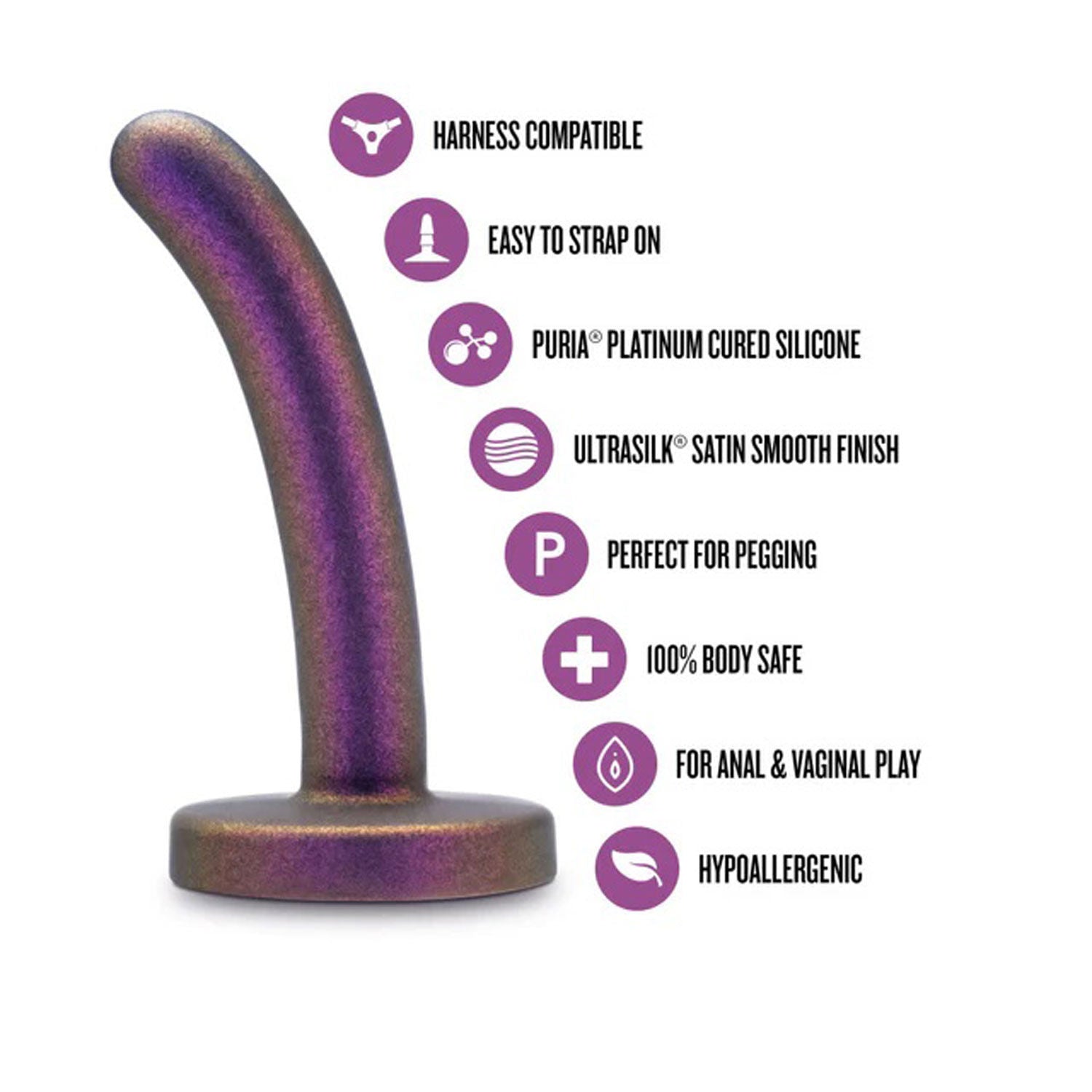 Temptasia Surrender Beginner Purple Peg Dildo – Smooth Design Strap-On Accessory Secondary image