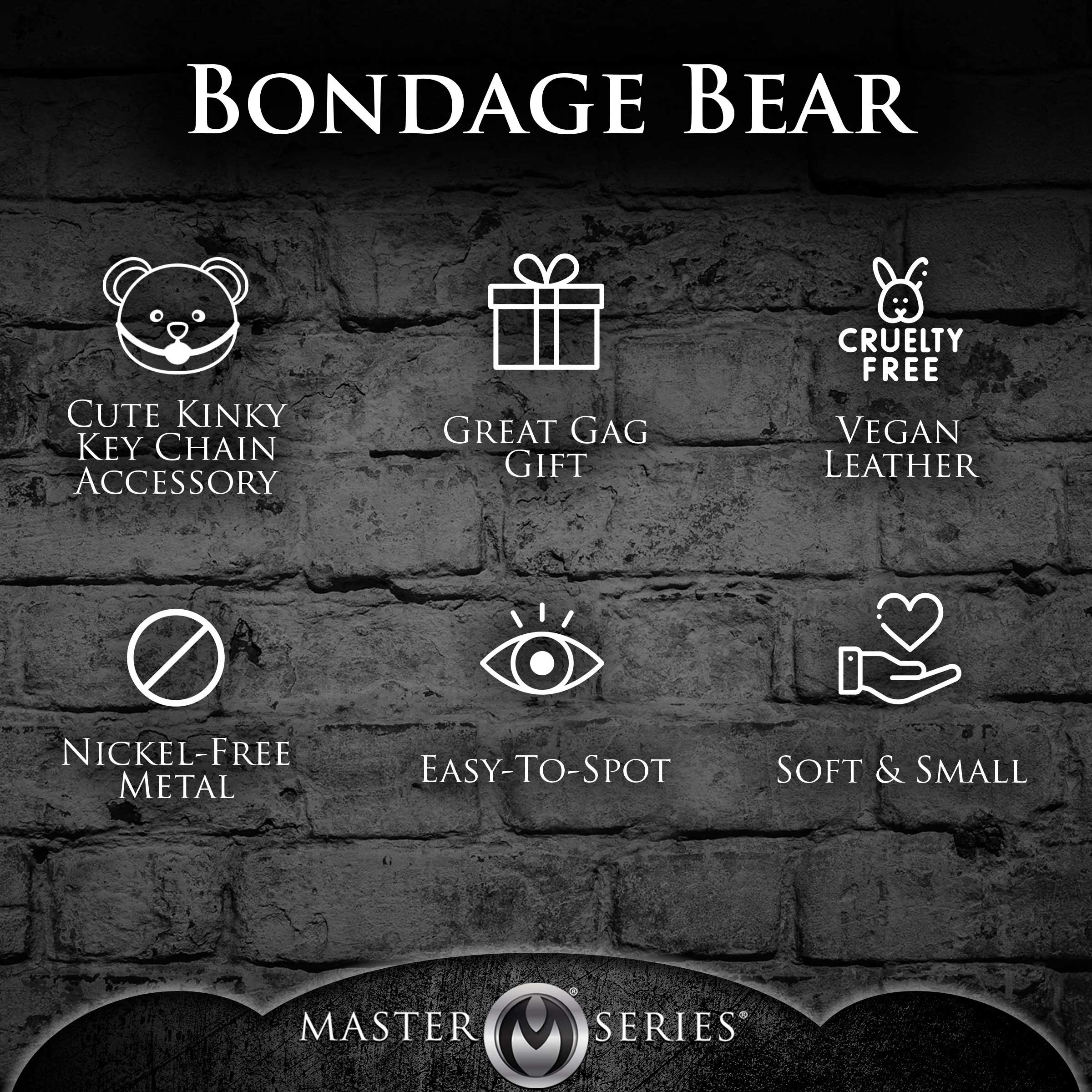 Gagged Teddy Bear Keychain Adult Intimacy Novelty Gift Key Chains