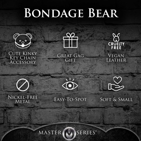 Gagged Teddy Bear Keychain Adult Intimacy Novelty Gift Key Chains
