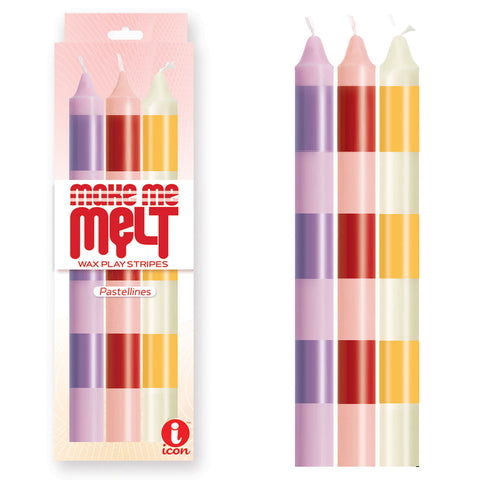 The 9's Make Me Melt Drip Candle 3-Pk - Pastel Drip Candles Drip Candles