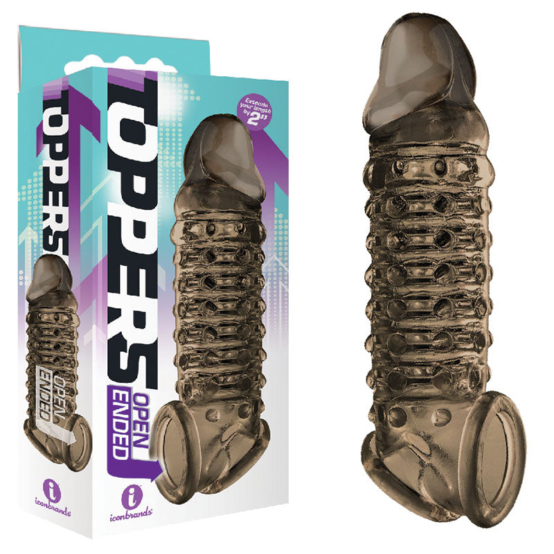 The 9s Toppers Open Ended Smoke Penis Extension Sleeve 2" inch > Sex Toys For Men > Penis Sleeves Main image