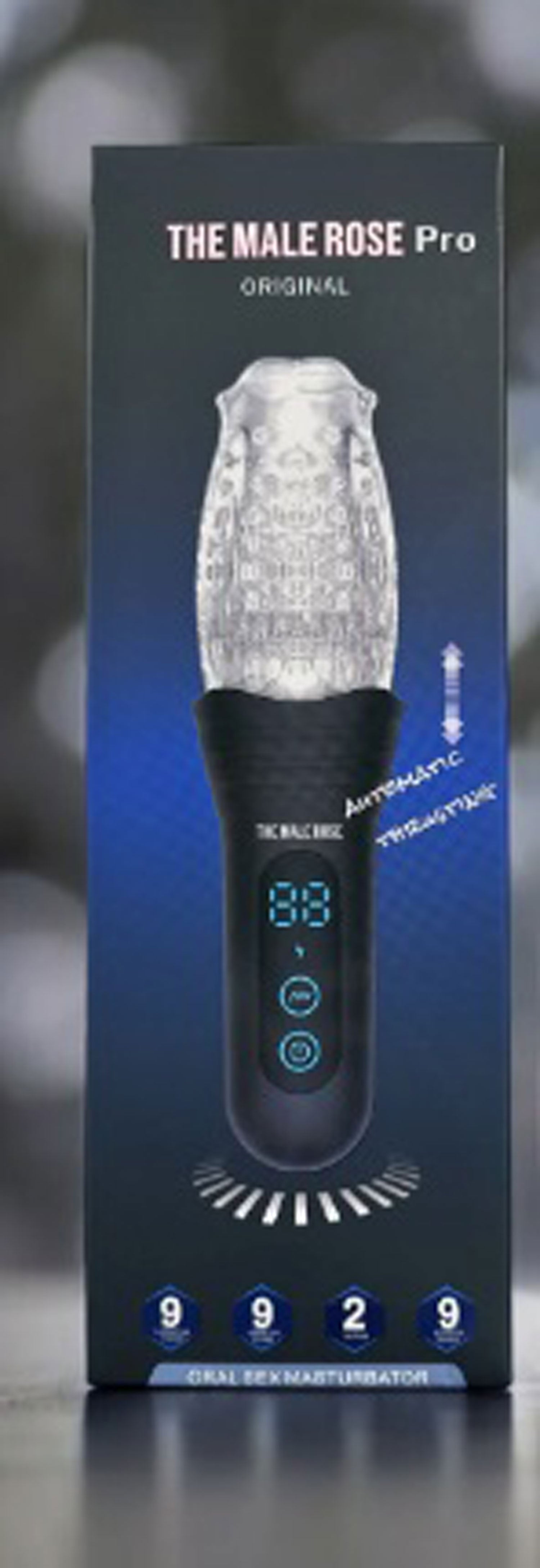 The Male Rose Pro Rechargeable Vibrating and Rotating Masturbator Strokers - Auto