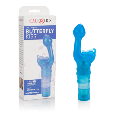 The Original Butterfly Kiss Blue Multi-Speed Waterproof 3-Inch Vibrator VIBRATORS-RABBIT-MULTI