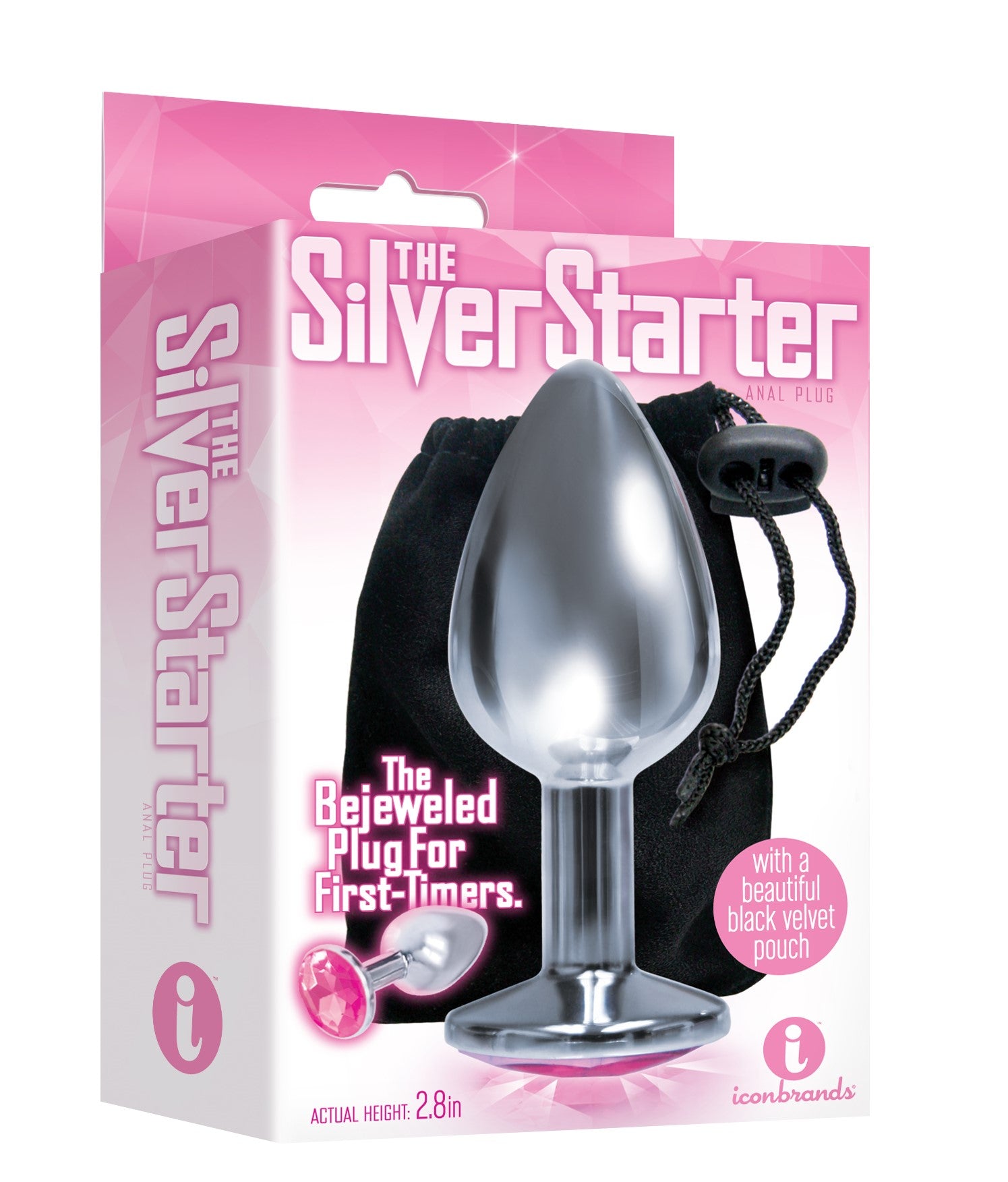 The Silver Starter - Silver 7.1 cm (2.8'') Butt Plug with Round Jewel > Anal Range > Jewel Butt Plugs