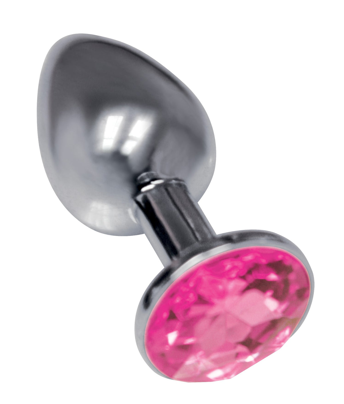 The Silver Starter Silver 7.1 cm (2.8'') Butt Plug with Round Jewel > Anal Range > Jewel Butt Plugs
