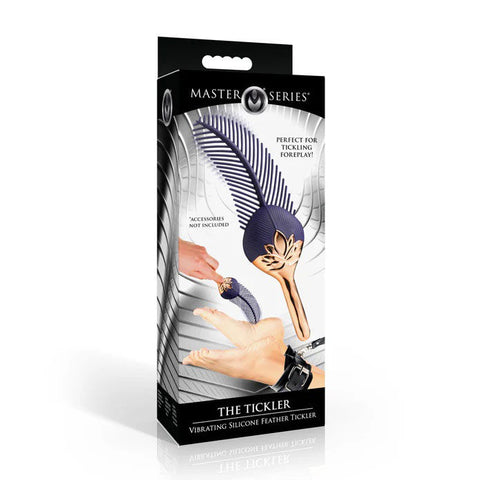 The Tickler Vibrating Silicone Feather Tickler – Rechargeable Vibrator Purple Whips & Paddles