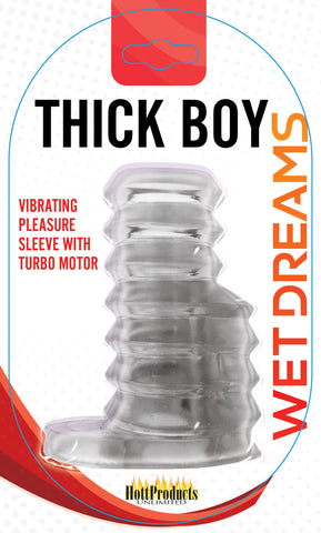 Thick Boy Turbo Clear Sleeve with Ribbed Design and Ring SLEEVES