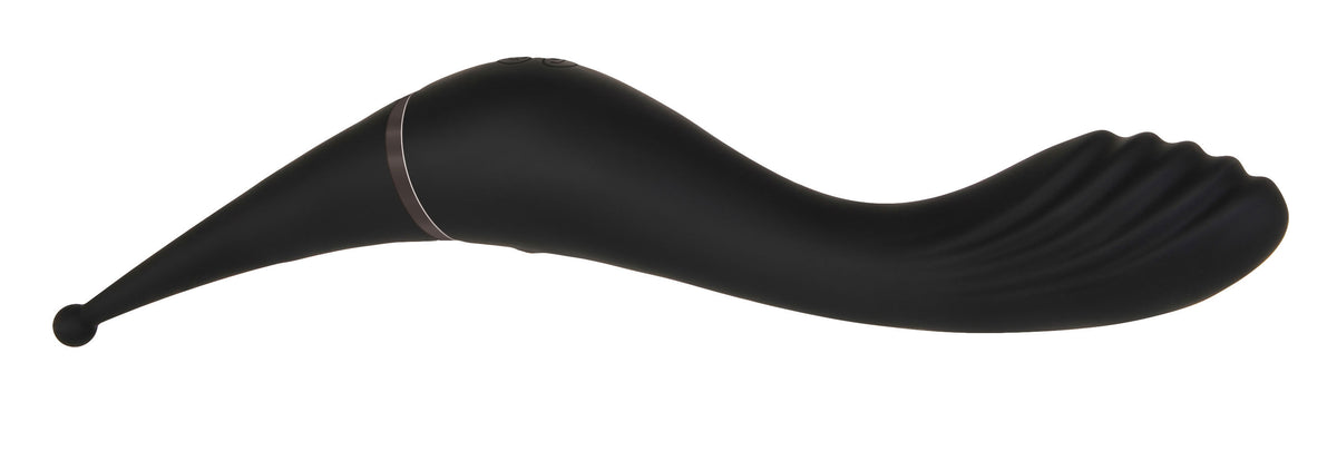 Tantalizing Teaser Dual-Function Clitoral and G-Spot Vibrator Black STIMULATORS