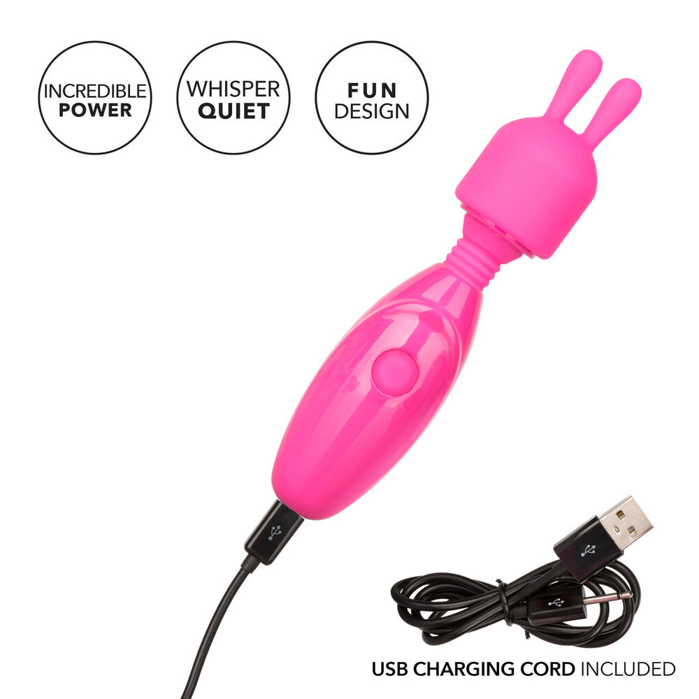 Tiny Teasers Bunny Vibrator Rechargeable Mini Travel Wand Vibrator > Sex Toys For Ladies > Clitoral Vibrators and Stimulators