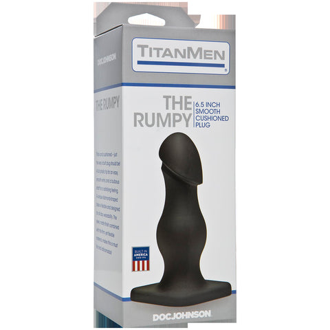 TitanMen The Rumpy 6.5 Inch Black Smooth Cushioned Anal Plug with Phallic Tip ANAL TOYS