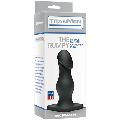 TitanMen The Rumpy 6.5 Inch Black Smooth Cushioned Anal Plug with Phallic Tip ANAL TOYS