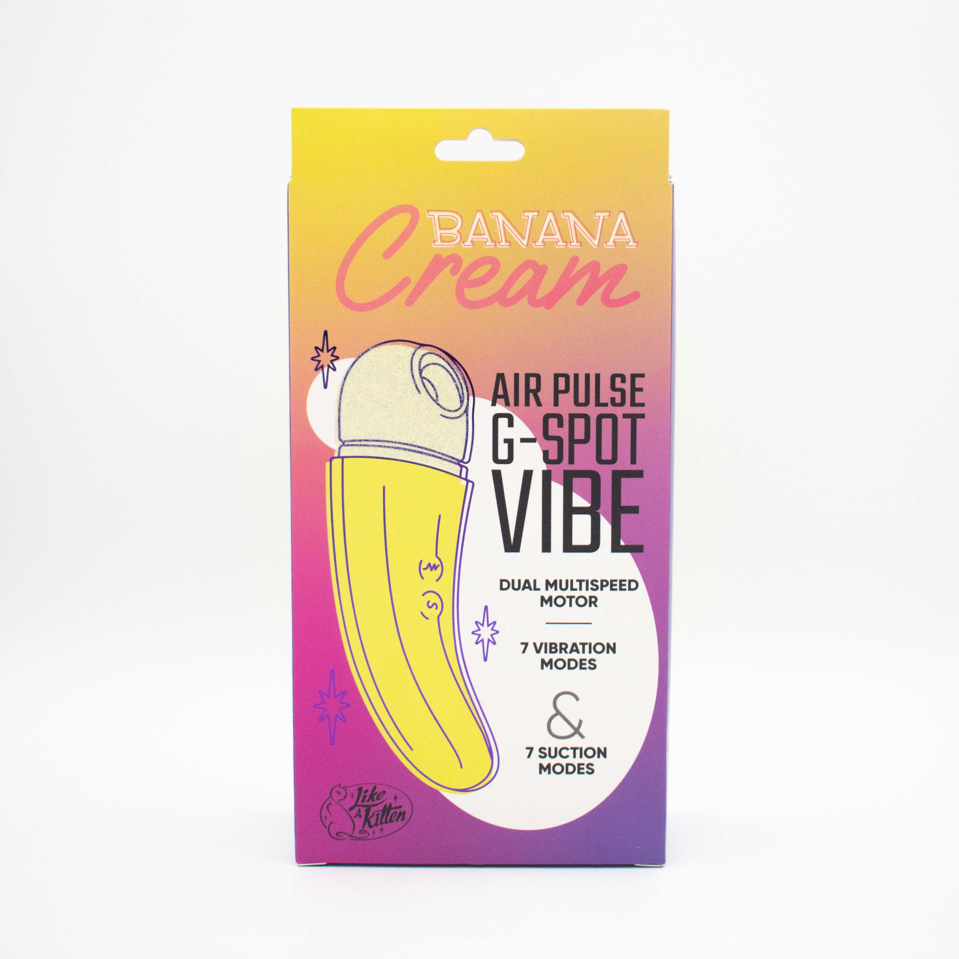 Banana Cream Yellow G-Spot and Air Pulse Vibrator Adult Toy AIR PULSATION