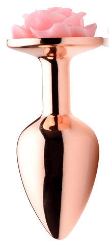 Pink Rose Gold Small Anal Plug with Delicate Flower Design > Anal Range > Jewel Butt Plugs