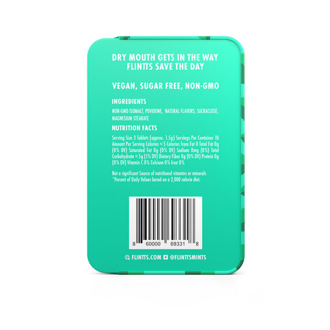 Flintts Mouth Watering Spearmint Mints for Fresh Breath Tin Oral Gels & Sprays