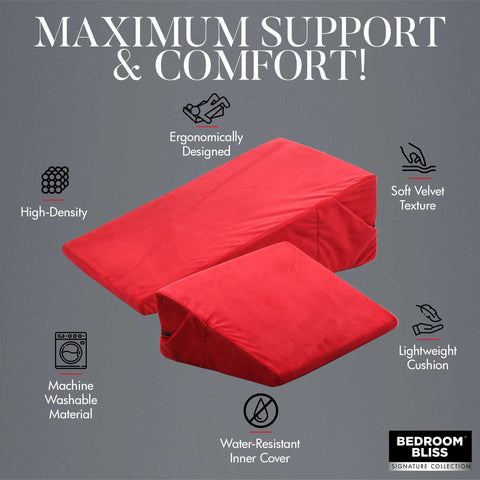 Love Cushion Set Foam Wedge Pillow Red for Adult Intimacy Play Sex Positioners