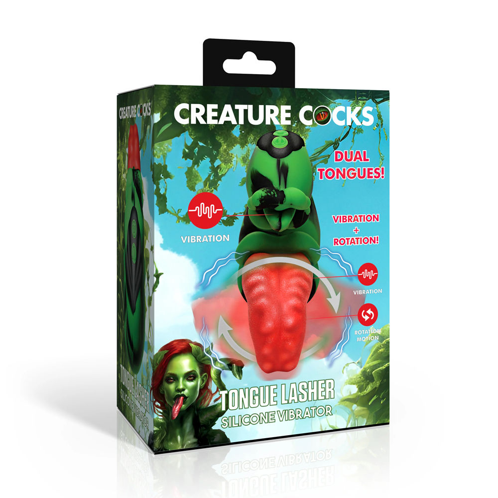 Tongue Lasher Silicone Vibrator Dual Pleasure Green > Vibrators > Unconventional