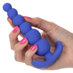 Cheeky X-6 Beads Silicone Anal Probe in Purple with Gradually Beaded Shaft and Pull Handle Base > Anal Range > Butt Plugs