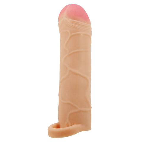 Bunion Extended Penis Sleeve Light Stretchy TPR Cock Sleeve Beige SLEEVES