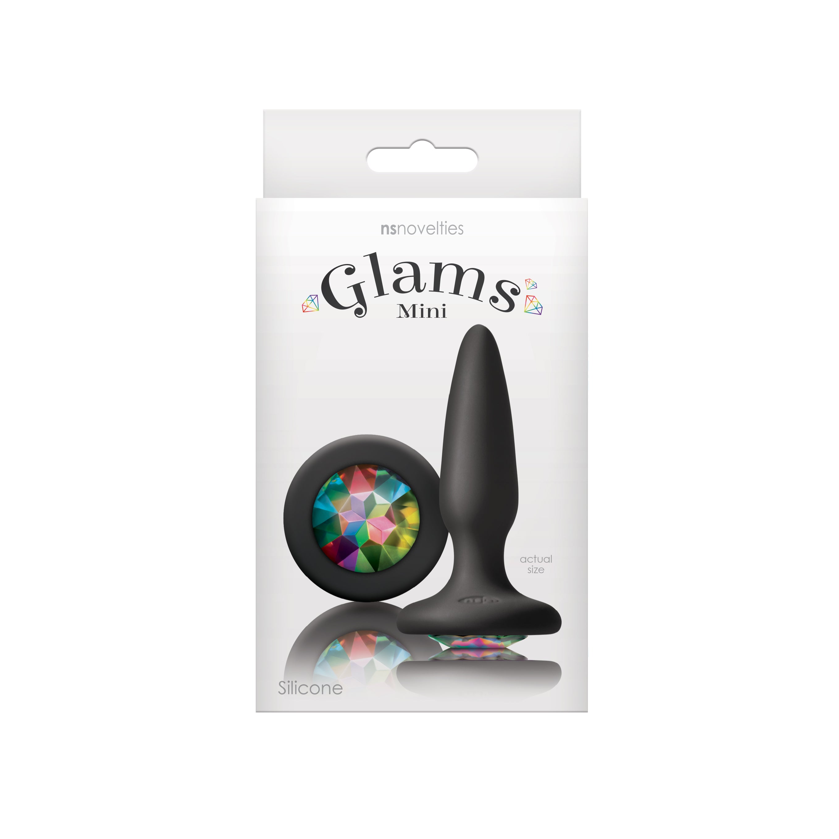 Glams Mini 8.4 cm Butt Plug with Sparkling Gem Black Small > Anal Range > Jewel Butt Plugs