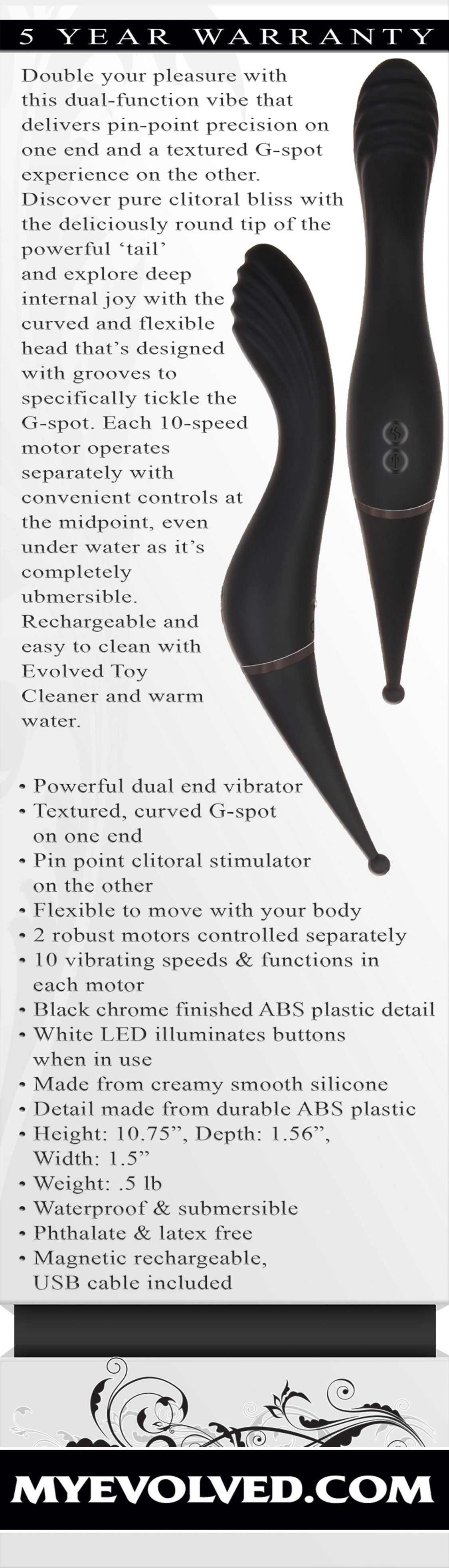 Tantalizing Teaser Dual-Function Clitoral and G-Spot Vibrator STIMULATORS
