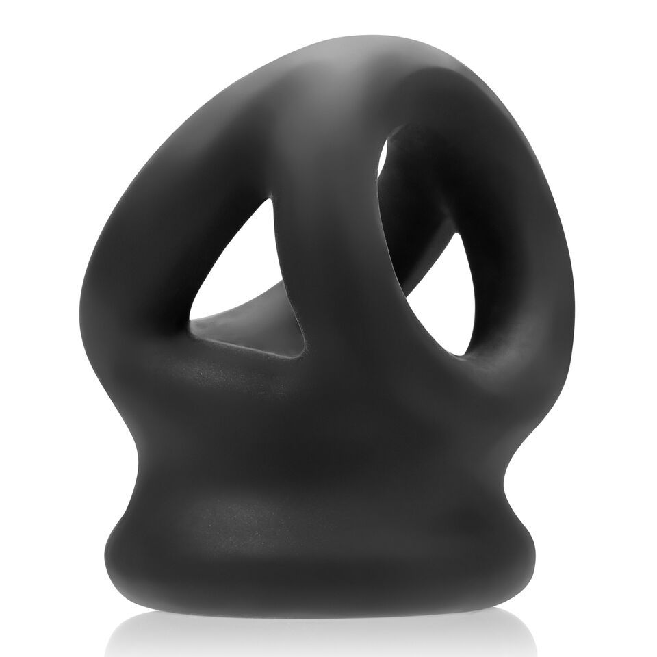 Tri-Squeeze Ball Stretch Cock Sling in Black Ice by Oxballs > Cock Ring > Sling