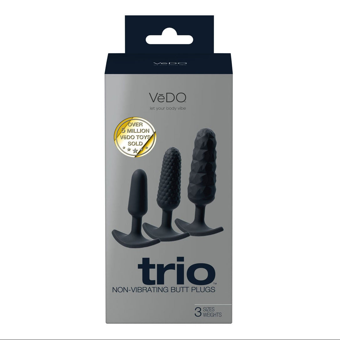 Trio Non Vibrating Butt Plug Set Blue Three Sizes > Anal Range > Butt Plug Kits