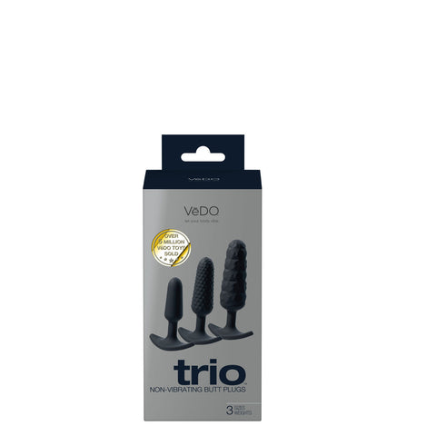 Trio Non Vibrating Butt Plug Set Blue Three Sizes for Adults > Anal Range > Butt Plug Kits