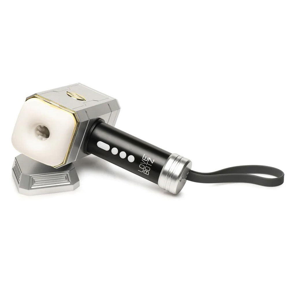 Thunder Stroker Sucking Masturbator With Ergonomic Silver Handle Silver Strokers - Auto