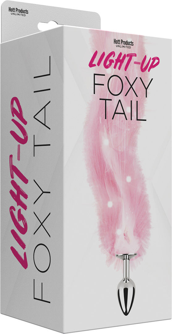 Light Up Pink Foxy Tail Faux Fur Anal Plug for Adult Play > Anal Range > Tail Butt Plugs