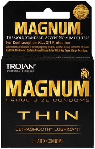 Trojan Magnum Thin Large Size Lubricated Condoms 12 Pack > Essentials > Condoms > Non-Latex