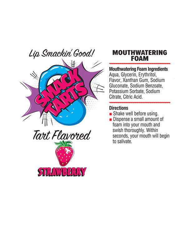 Smack Tarts Mouthwatering Foam (Sour Strawberry) – Flavored Oral Spray 2.7oz > Lube > Oral Gels & Sprays