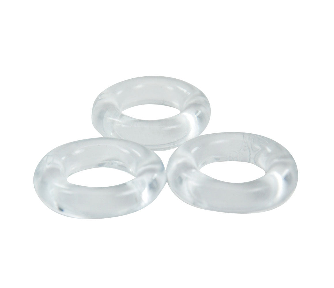 Cloud 9 Novelties Super Stretch Clear Cockring Combo Set Skin-Safe Flexible Rings > Cock Ring > Sets