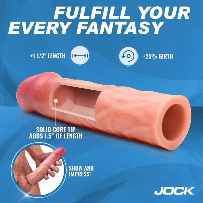 Jock Enhancers 1.5 Inch Silicone Penis Extension Sleeve Light > Sex Toys For Men > Penis Sleeves