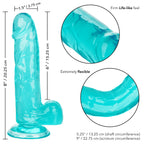Size Queen 6 Inch Blue Realistic Dildo with Life Like Texture > Dildos > Realistic Dildos